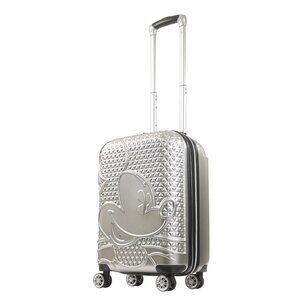 New Mickey Mouse Rolling Luggage FŪL Disney Luggage 22.5" Silver